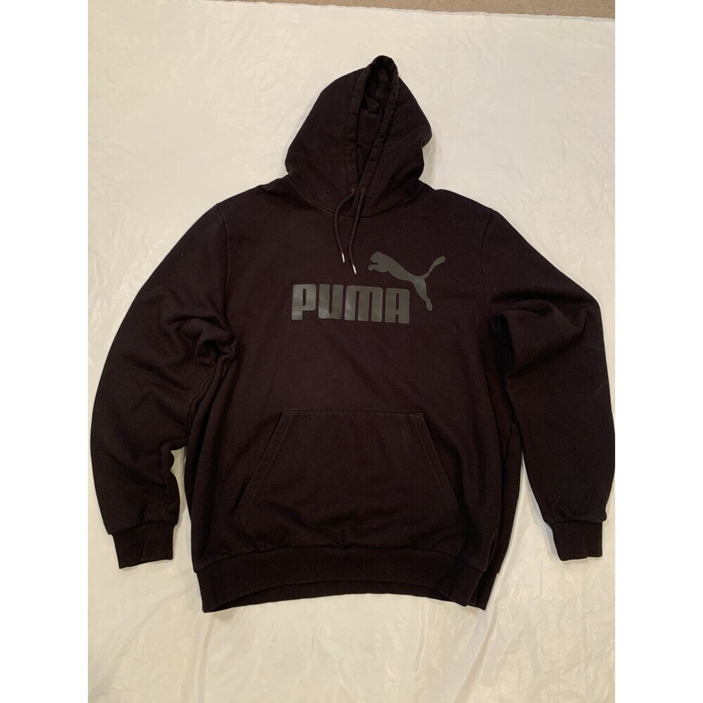 Puma Men's Black Hoodie W/ Black Graphics Size XL